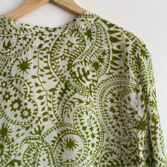 2/$16 White Stag Olive Green Paisley Patterned Blouse - Picture 10 of 13